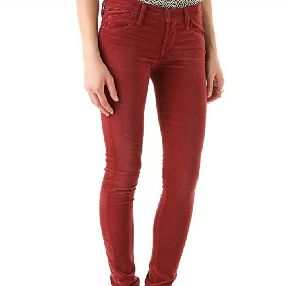 NWOT Citizens of Humanity Velour Red Skinny